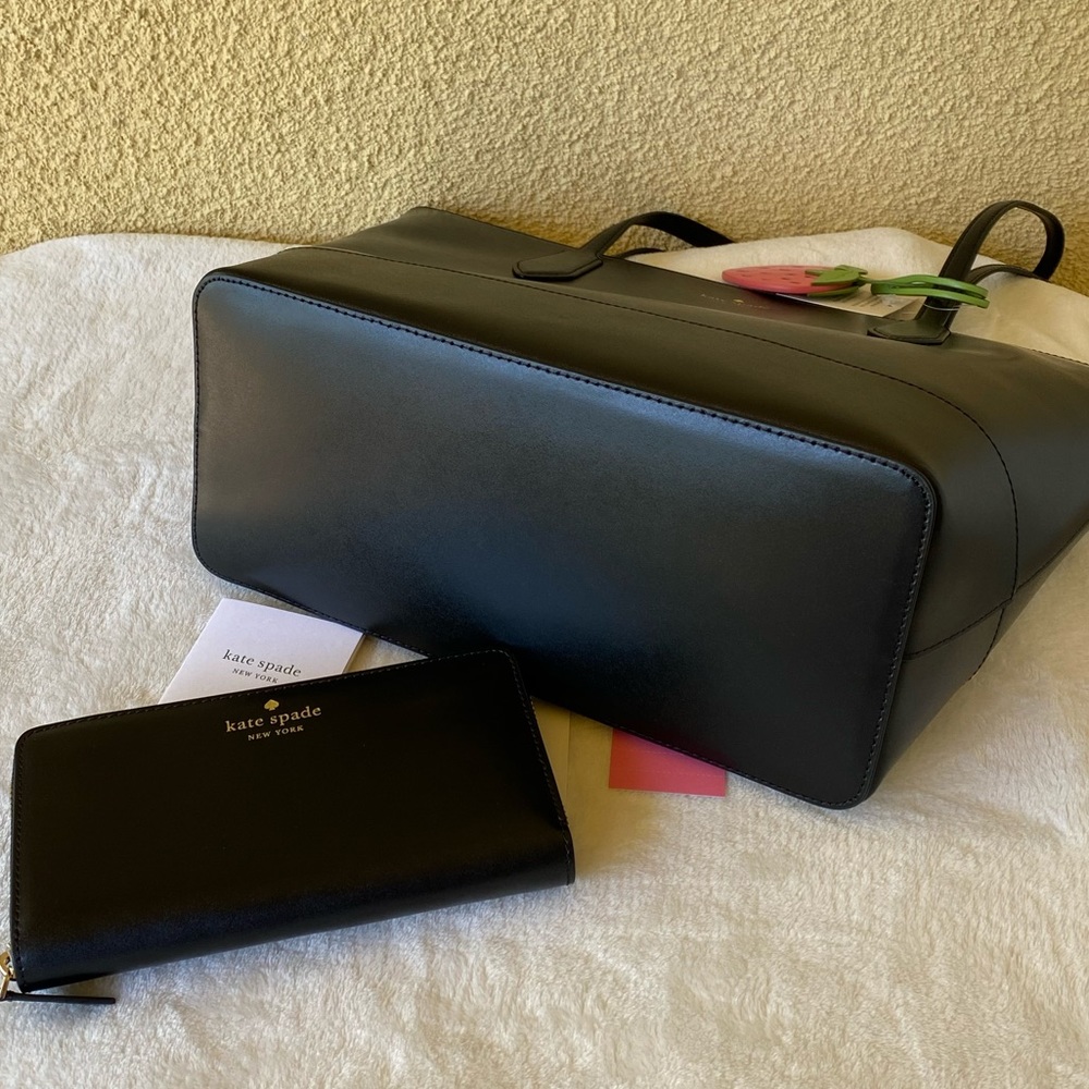 SOLD! NWT 2PCS Kate Spade Tote & Wallet Black - Picture 6 of 17
